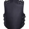 Mens-Adjustable-Buckles-Black-Leather-Vest