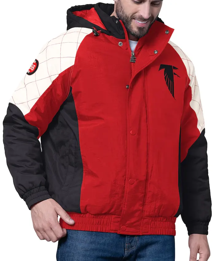 Men's Atlanta Falcons Starter Red Hooded Jacket