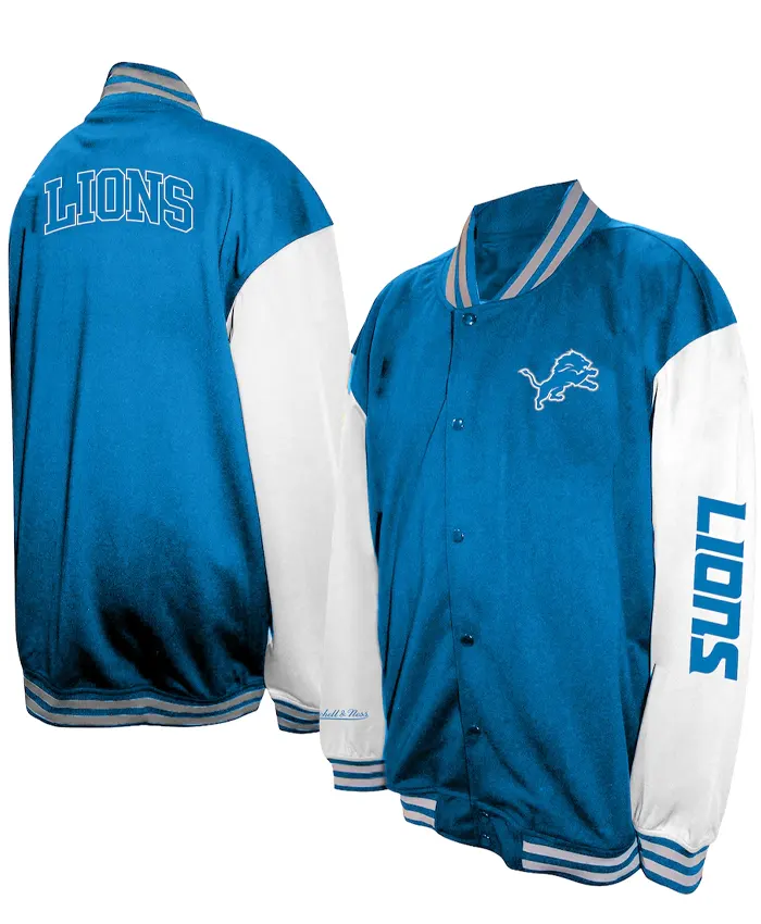 Men's Detroit Lions Blue Varsity Jacket