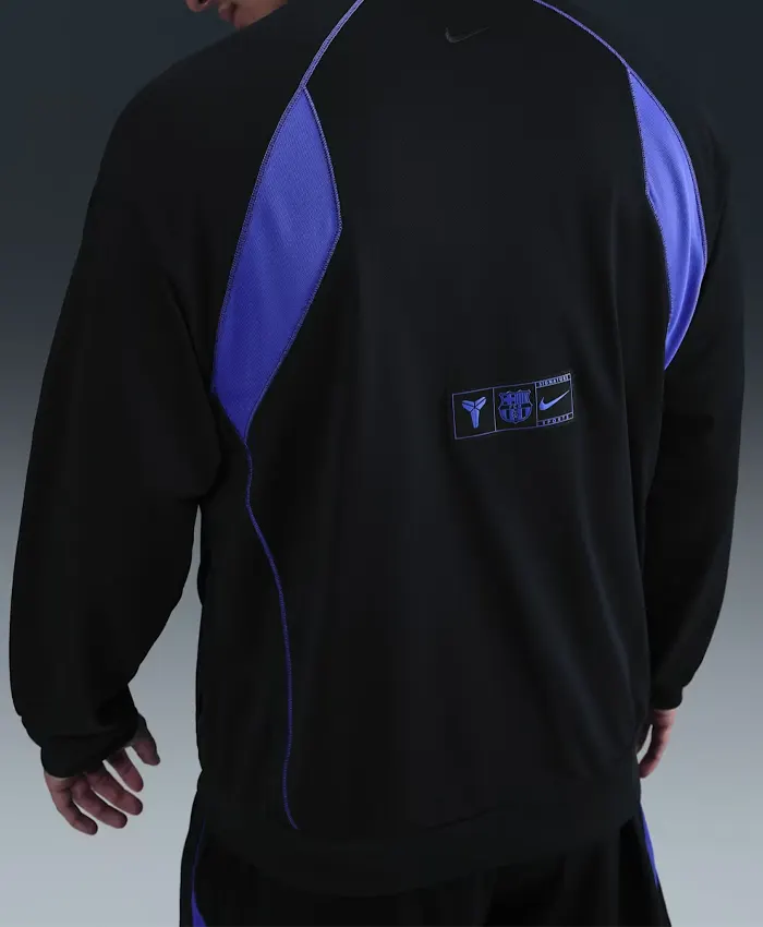 Men's FC Barcelona Nike Kobe Bryant Zip-Up Black Fleece Jacket Back