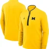 Men's Michigan Wolverines Yellow Nike Jordan Victory Quarter ZIP Pullover