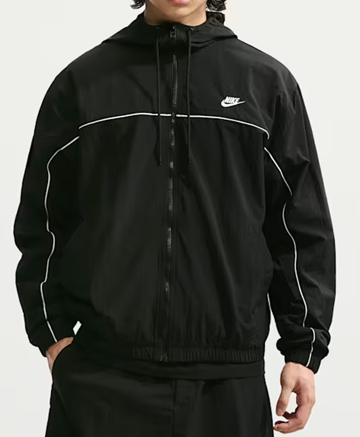 Men's Nike Club Athlete Hooded Black White Jacket