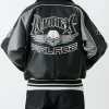 Mens Palace Avirex Black Leather Bomber Jacket