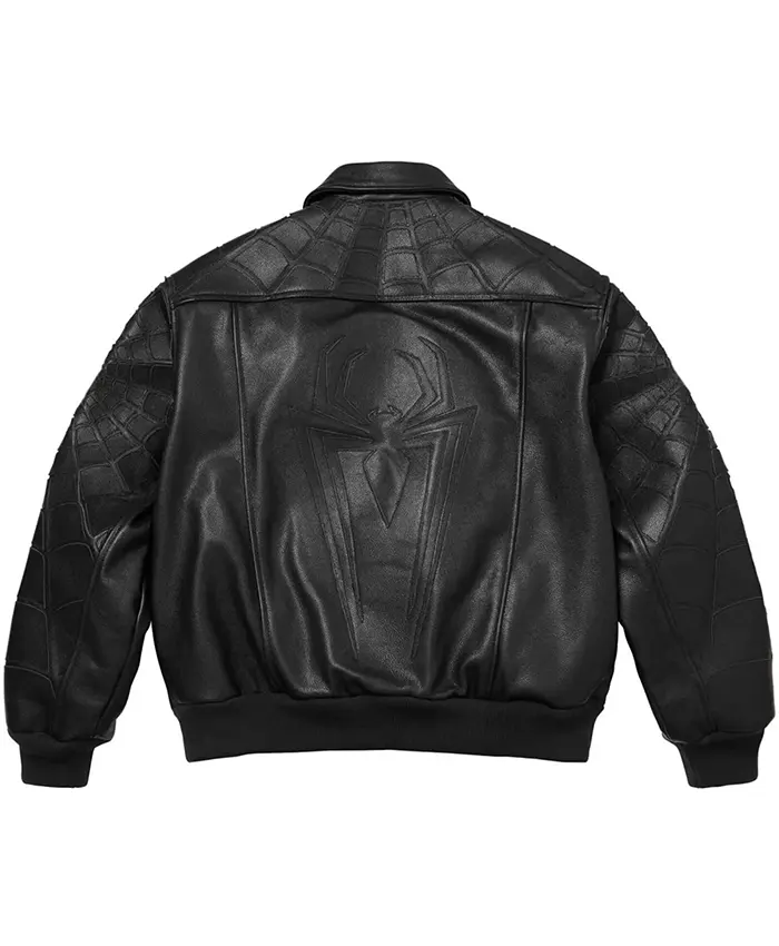 Men's Spider-Man Brand New Day Black Leather Cosplay Halloween Jacket Back