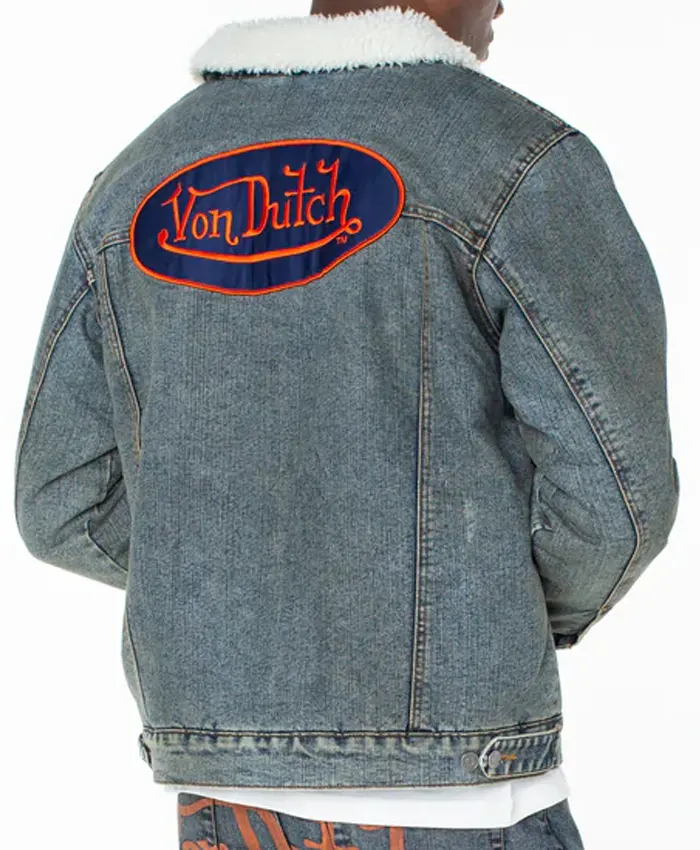 Mens Von Dutch Trucker Denim Jacket Back