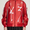 Men's Y-3 Chito Graphic Leather Biker Jacket