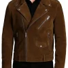 Michael Buble The Voice S28 Brown Suede Biker Jacket On Sale