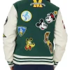 Mickey Mouse Varsity Jacket Green Back View