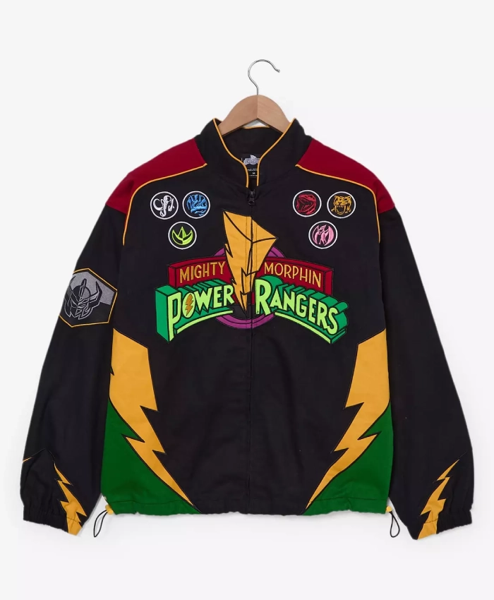 Mighty Morphin Power Rangers Multicolor Moto Jacket For Men and Women