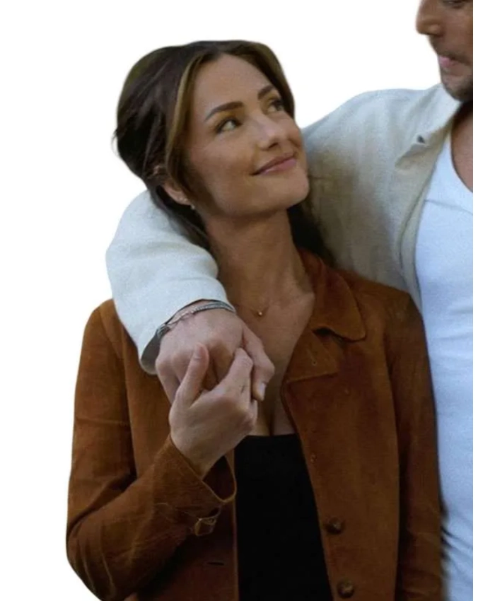 Minka Kelly TV Series Ransom Canyon 2026 Quinn O’Grady Brown Suede Leather Jacket