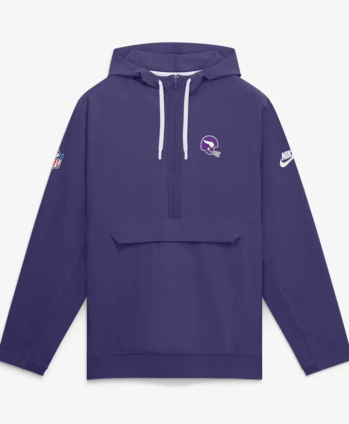 Minnesota Vikings Nike Sideline Anorak Half-Zip Hooded Purple Jacket