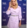 Mira Sorvino Disney D23 Entertainment Showcase 2026 Purple Double Breasted Button Coat