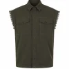 Kano green vest from Mortal Kombat featuring multiple pockets and rugged styling