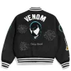 Movie Marvel Venom Tom Hardy Lethal Protector Eddie Brock Black Wool Varsity Jacket Back
