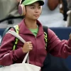 Mubadala Citi DC Open Tornament 2026 Alexandra Eala Maroon Fleece Jacket Front