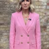 Muireann O’Connell TV-Show Ireland AM 2026 Pink Double Breasted Button Blazer