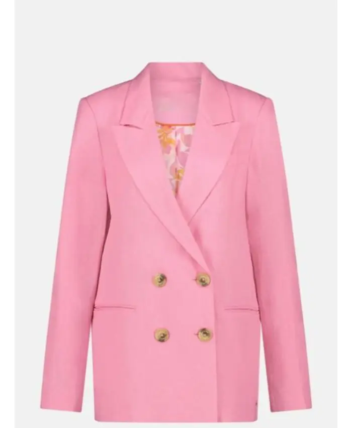 Muireann O’Connell TV-Show Ireland AM 2026 Pink Double Breasted Button Blazer Front