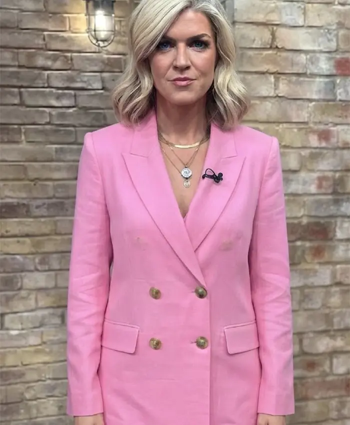 Muireann O’Connell TV-Show Ireland AM 2026 Pink Double Breasted Button Blazer
