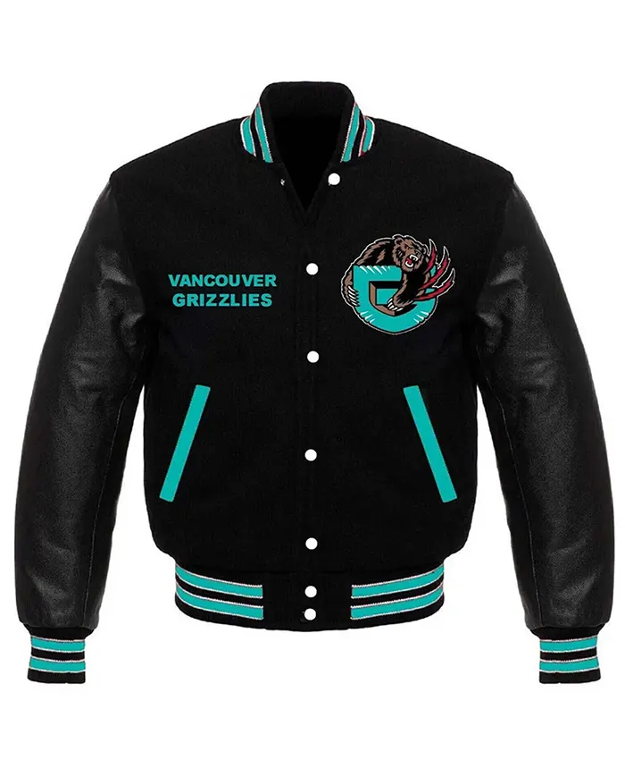 NBA Concepcion Memphis Grizzlies Black Wool Varsity Jacket Style 5