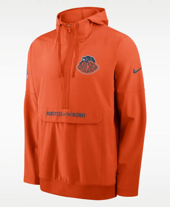 NFL Chicago Bears Rivalries Sideline Nike Hooded Anorak Orange Jacket