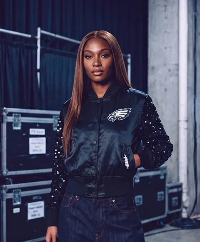 NFL Philadelphia Eagles Chamarra Satin Bomber Jacket