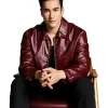 Nadech Kugimiya Movie The Debt Collector 2026 Burgundy Leather Jacket Front