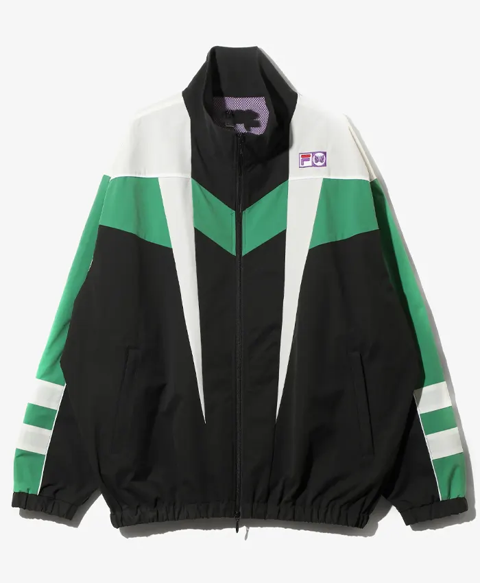 Needles x FILA Star Cut Over Sized Windbreaker Jacket Black White Green
