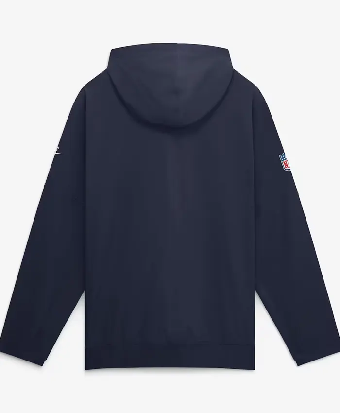 New York Giants Nike Sideline Anorak Half-Zip Hooded Navy Jacket Back