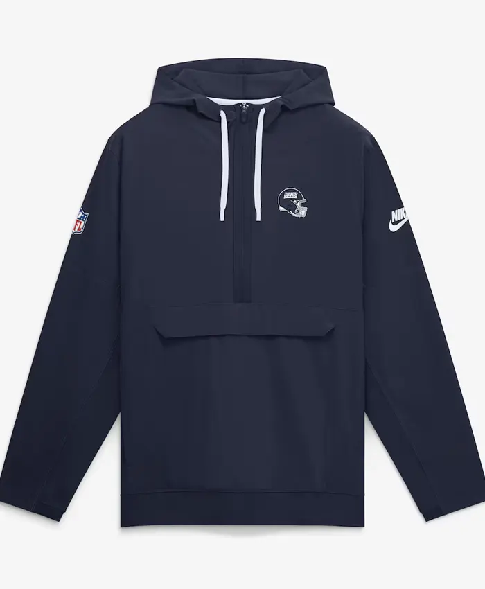 New York Giants Nike Sideline Anorak Half-Zip Hooded Navy Jacket