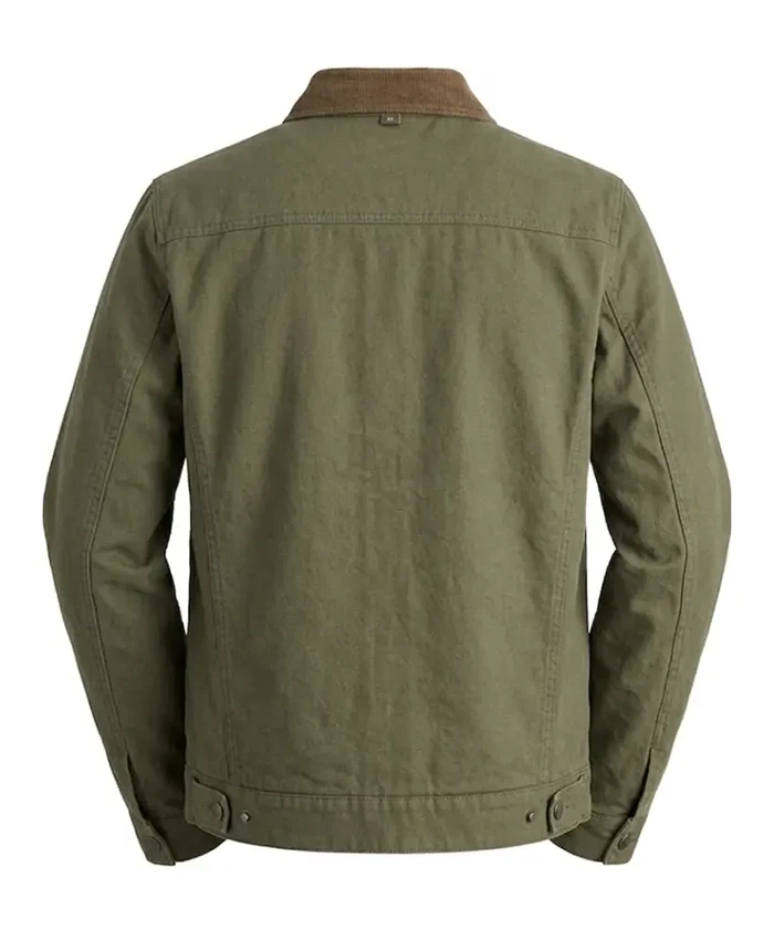 Nick Robinson Movie Voicemails Of Isabelle 2026 Broadcast Olive Green Cotton Jacket Back