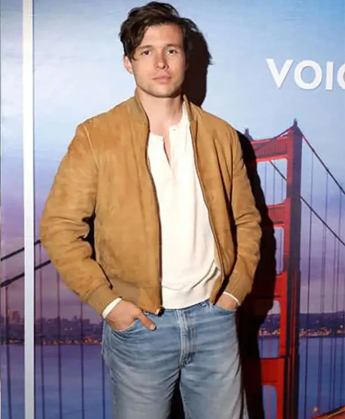 Nick Robinson Movie Voicemails for Isabelle 2026 Wes Brown Suede Leather Bomber Jacket