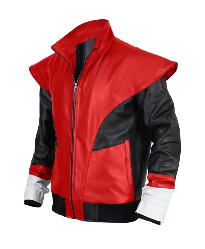 Nightcrawler X-Men cosplay leather biker jacket in red and black