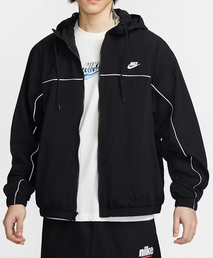 Nike Club Men's Athlete Hooded Black White Jacket