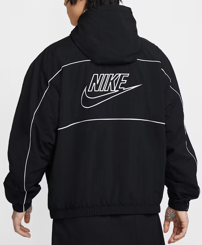 Nike Club Men's Athlete Hooded Jacket Black White White