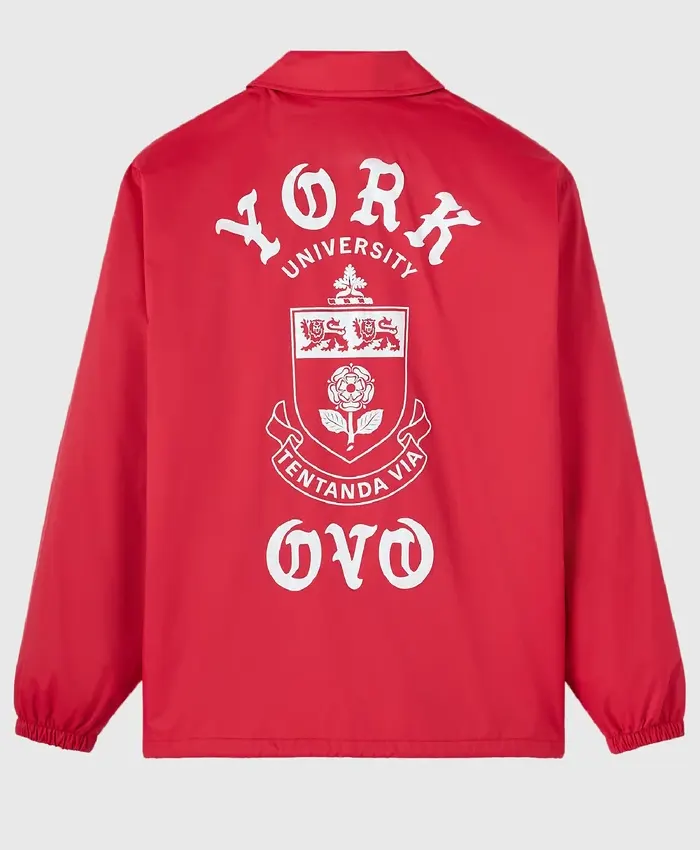 OVO York University Coaches Jacket In Red