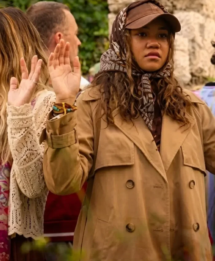 Outer Bank S05 Madison Bailey Camel Tan Cotton Coat