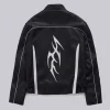 Owen Thiele TV Series Adults 2026 Anton London Crash Black Leather Biker Jacket Back View