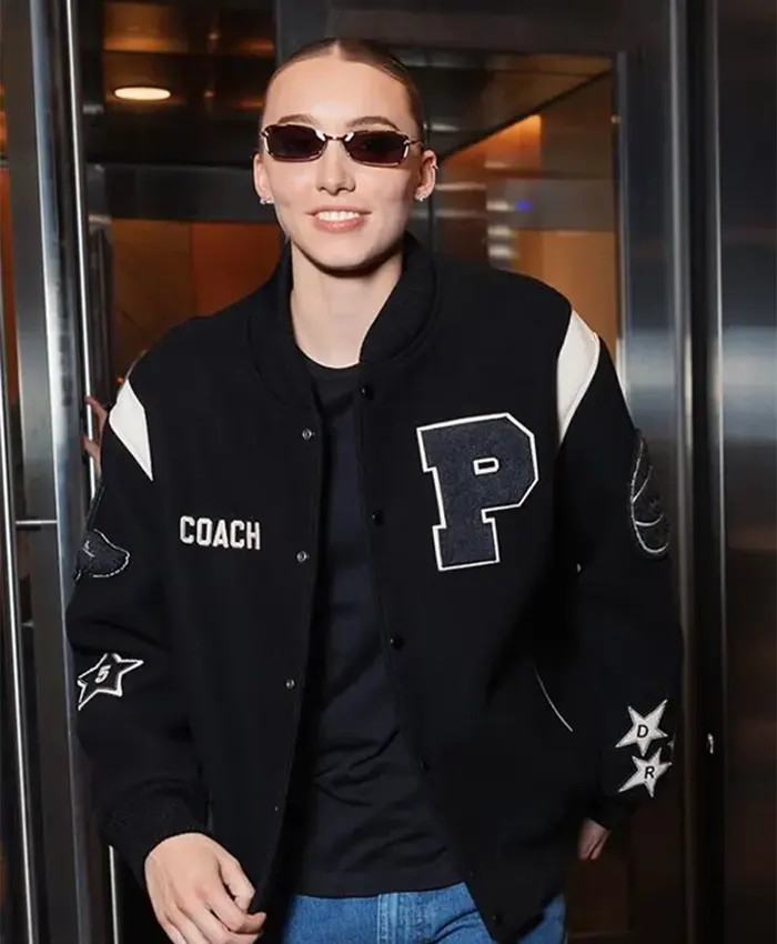 Paige Bueckers Custom Coach Black Bomber Jacket