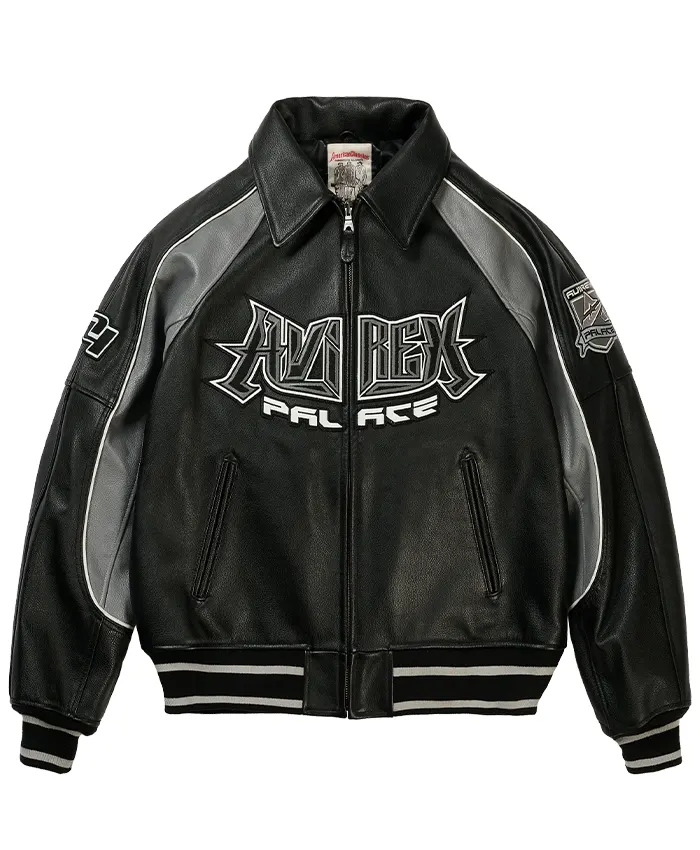 Palace Avirex Leather Jacket Black