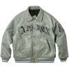 Palace Avirex Leather Jacket Grey