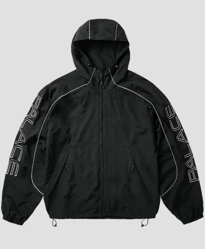 Palace Piped Hooded Black Shell Jacket