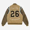 Patta Athletic P Houndstooth Beige Varsity Jacket For Men and Women