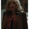Penélope Cruz Movie The Invite 2026 Piña Brown Suede Leather Jacket Front