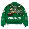 Philadelphia Eagles Kelly Green Pennant Varsity Jacket Back