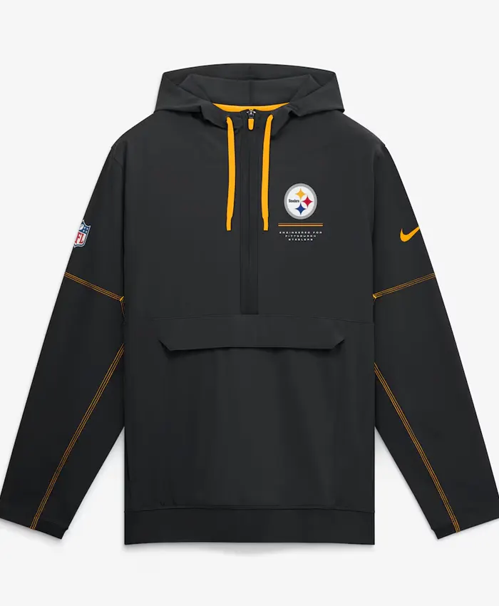 Pittsburgh Steelers Nike Sideline Anorak Half-Zip Hooded Black Jacket