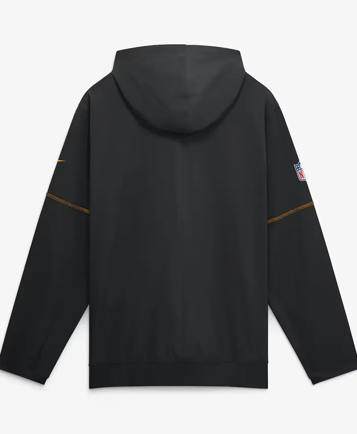 Pittsburgh Steelers Nike Sideline Black Anorak Half-Zip Hooded Jacket Back