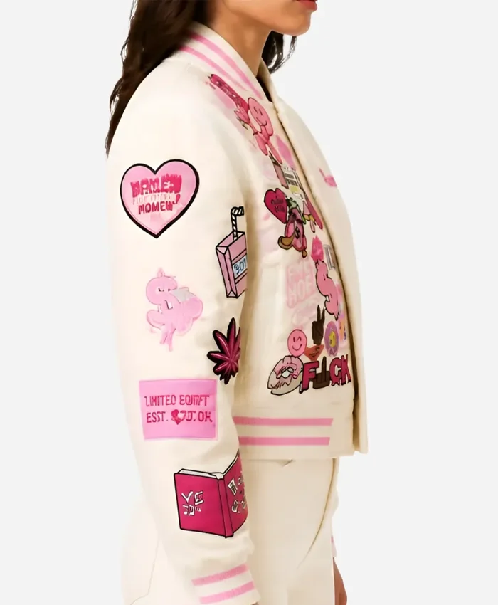 Plastics-Apparel-Mean-Girls-Burn-Book-Pink-Varsity-Bomber-Jacket-For-Sale