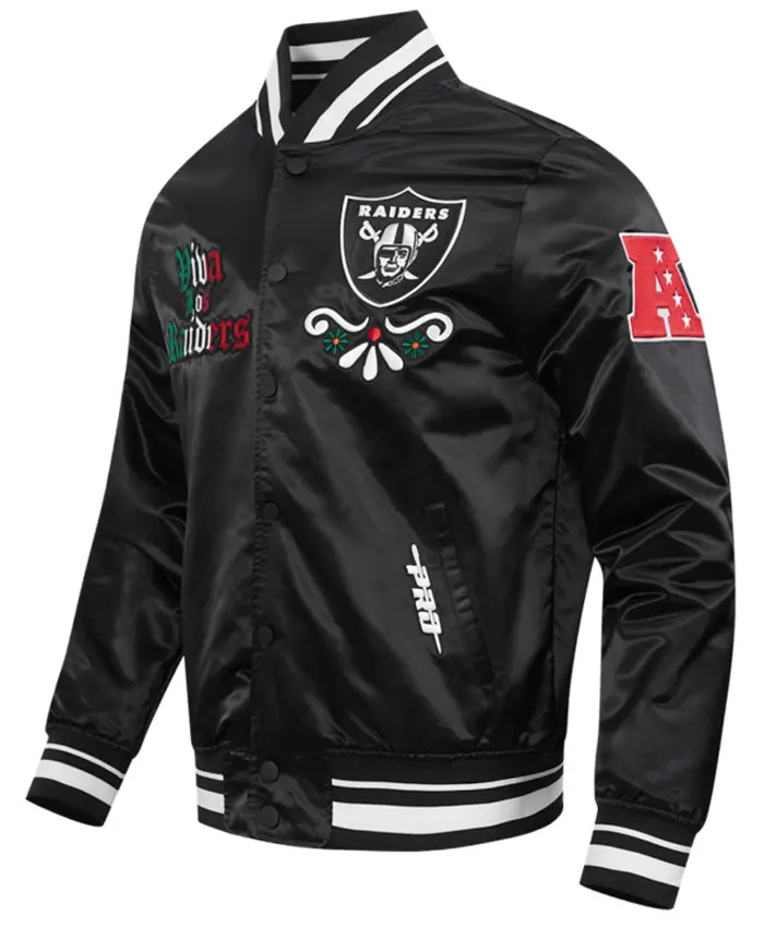 Pro Standard Viva Los Raiders Sugar Skull Satin Jacket
