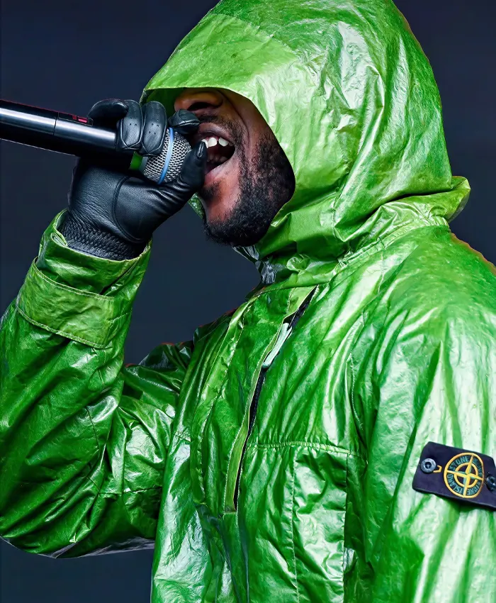 Reading Festival Skepta Stone Island Green Rain Hooded Jacket For Sale