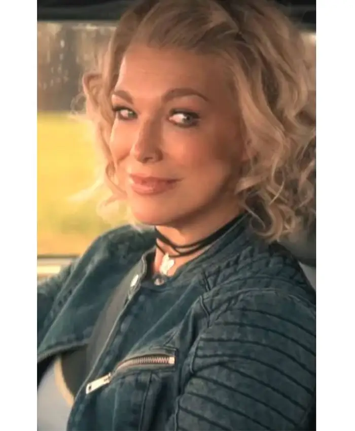 Ride or Die S01 Hannah Waddingham Denim Biker Jacket